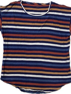 Madewell Striped Short Sleeve Tee - Navy, Rust & White